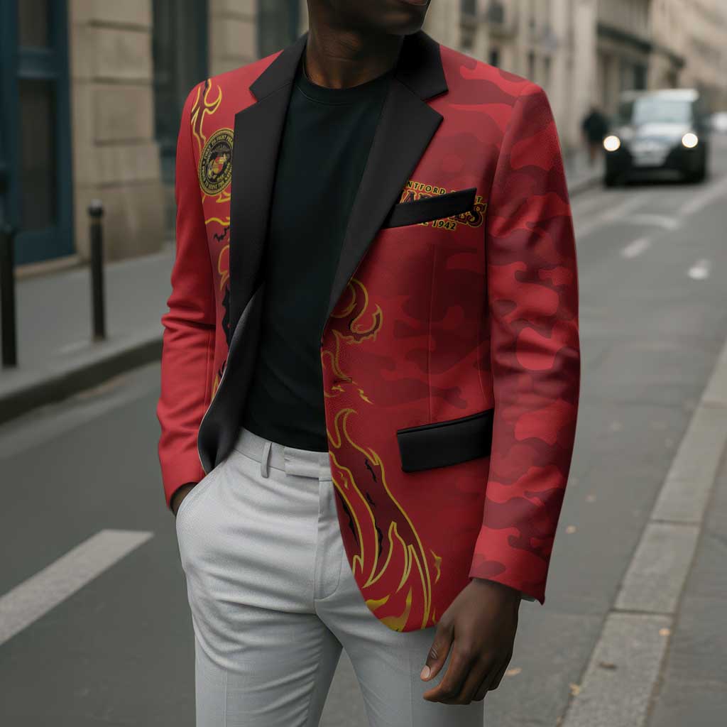 Montford Point Marines Blazer Flame Fire Military Red Camo