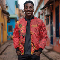 Montford Point Marines Bomber Jacket Flame Fire Military Red Camo