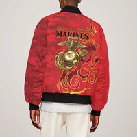 Montford Point Marines Bomber Jacket Flame Fire Military Red Camo