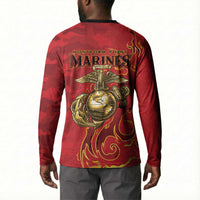 Montford Point Marines Button Sweatshirt Flame Fire Military Red Camo