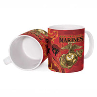 Montford Point Marines Ceramic Mug Flame Fire Military Red Camo