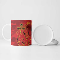 Montford Point Marines Ceramic Mug Flame Fire Military Red Camo