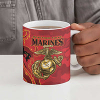Montford Point Marines Ceramic Mug Flame Fire Military Red Camo