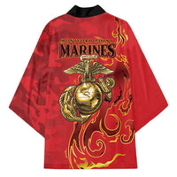 Montford Point Marines Kimono Flame Fire Military Red Camo