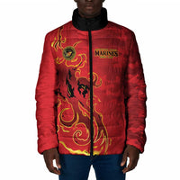 Montford Point Marines Padded Jacket Flame Fire Military Red Camo