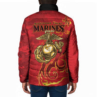 Montford Point Marines Padded Jacket Flame Fire Military Red Camo