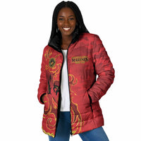 Montford Point Marines Padded Jacket Flame Fire Military Red Camo