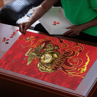 Montford Point Marines Puzzle Flame Fire Military Red Camo