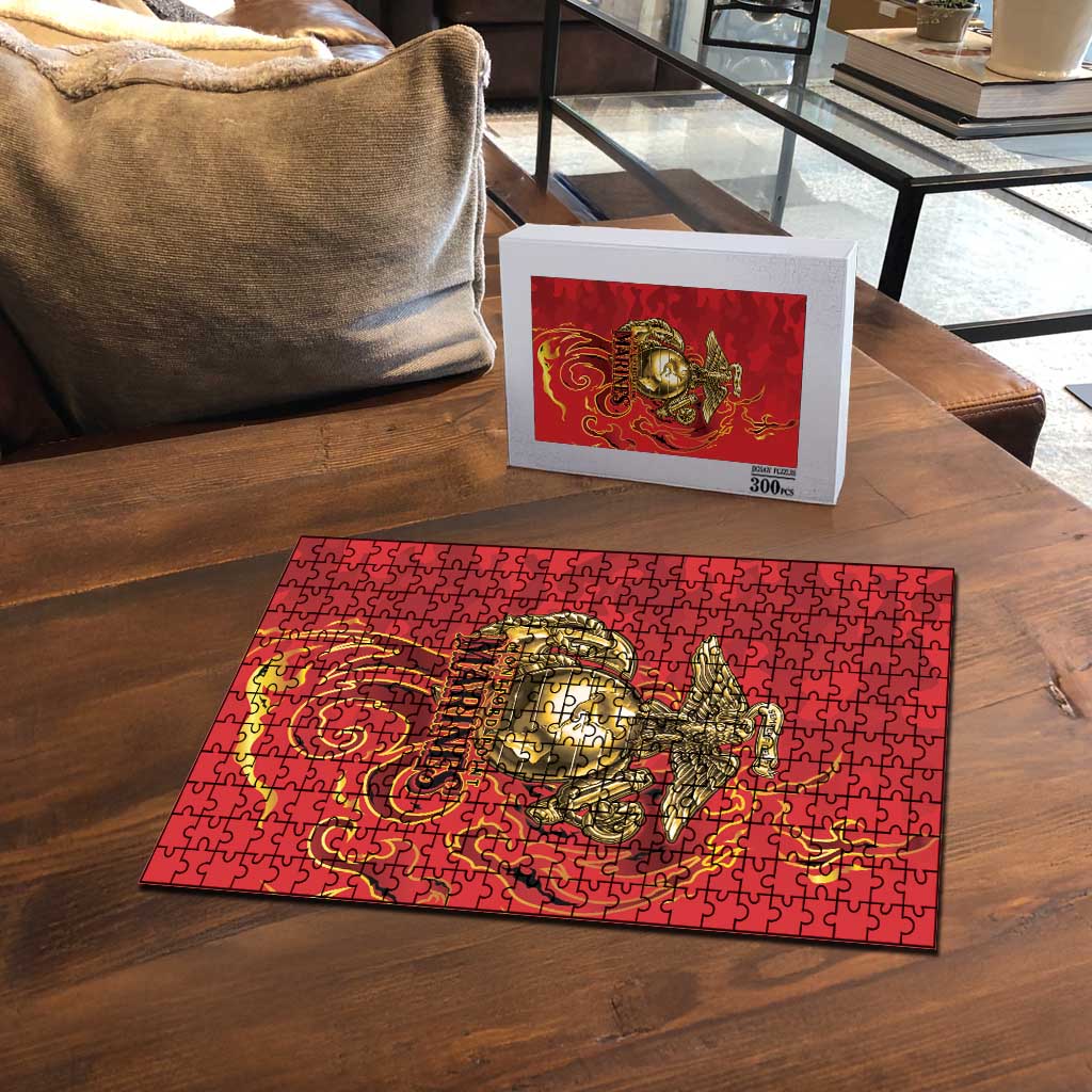 Montford Point Marines Puzzle Flame Fire Military Red Camo