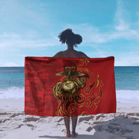 Montford Point Marines Sarong Flame Fire Military Red Camo