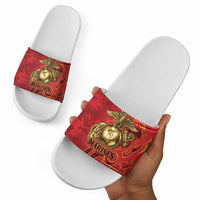 Montford Point Marines Slide Sandals Flame Fire Military Red Camo