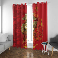 Montford Point Marines Window Curtain Flame Fire Military Red Camo