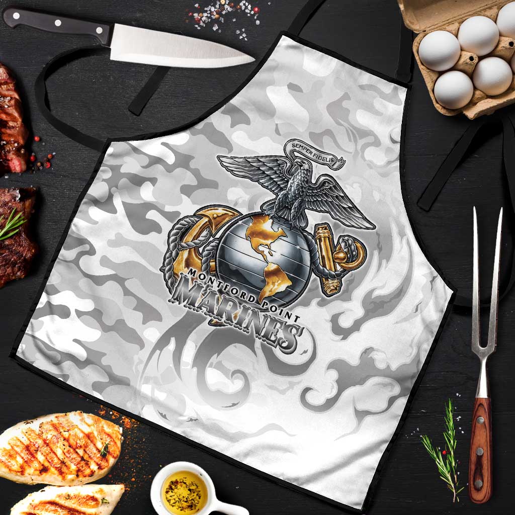 Montford Point Marines Apron Flame Fire Military White Camo