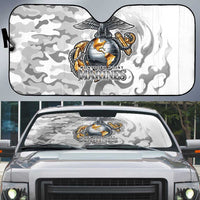 Montford Point Marines Auto Sun Shade Flame Fire Military White Camo