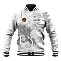 Montford Point Marines Baseball Jacket Flame Fire Military White Camo