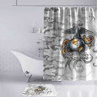 Montford Point Marines Bathroom Set Flame Fire Military White Camo