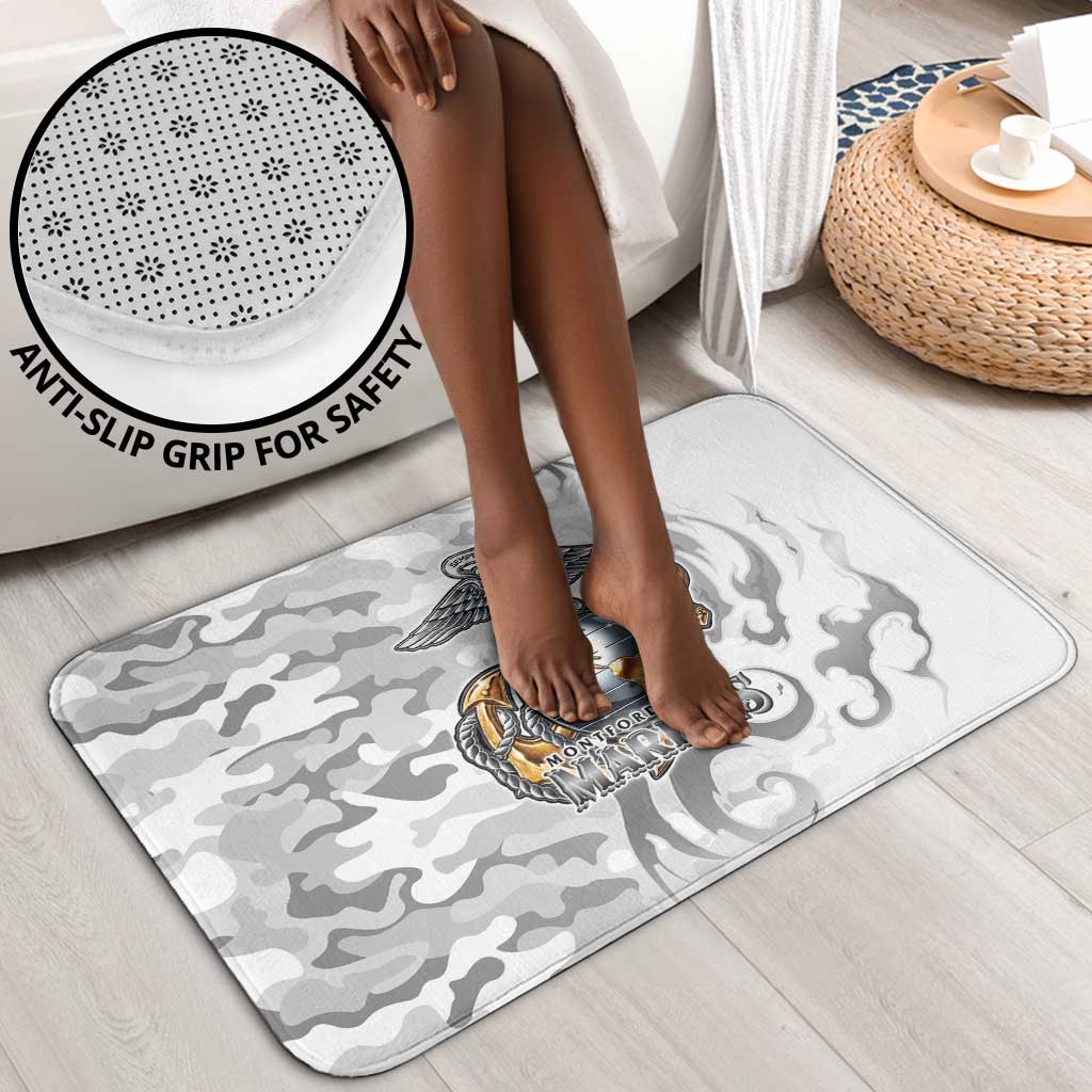 Montford Point Marines Bathroom Set Flame Fire Military White Camo