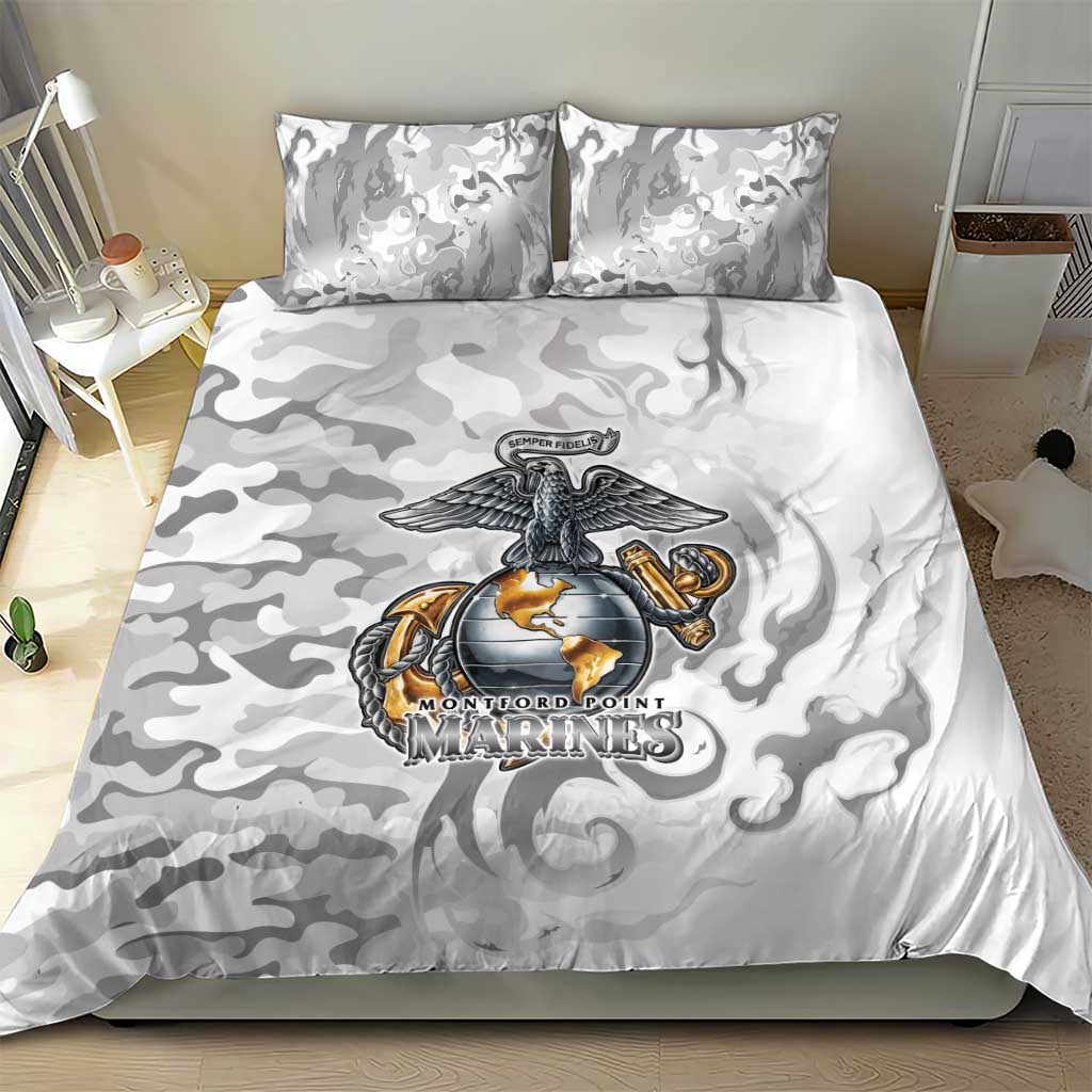 Montford Point Marines Bedding Set Flame Fire Military White Camo