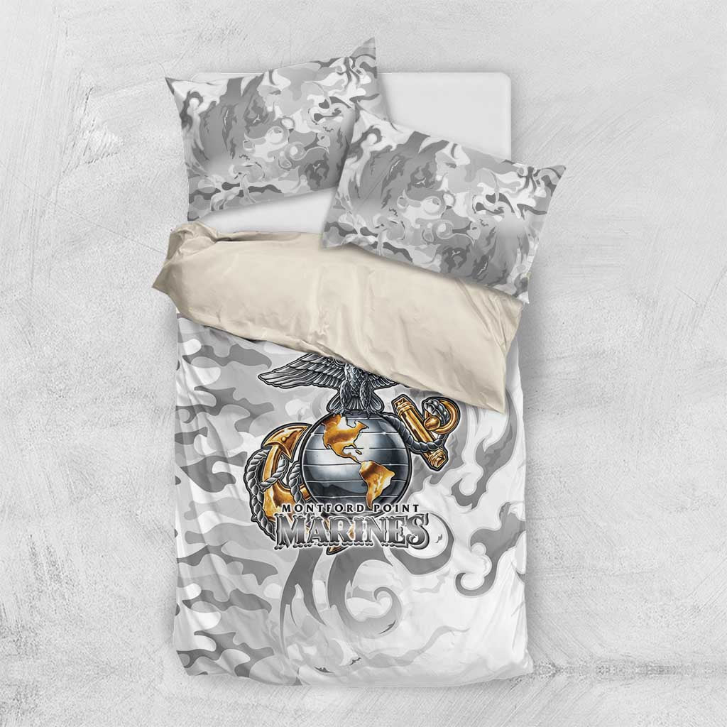 Montford Point Marines Bedding Set Flame Fire Military White Camo
