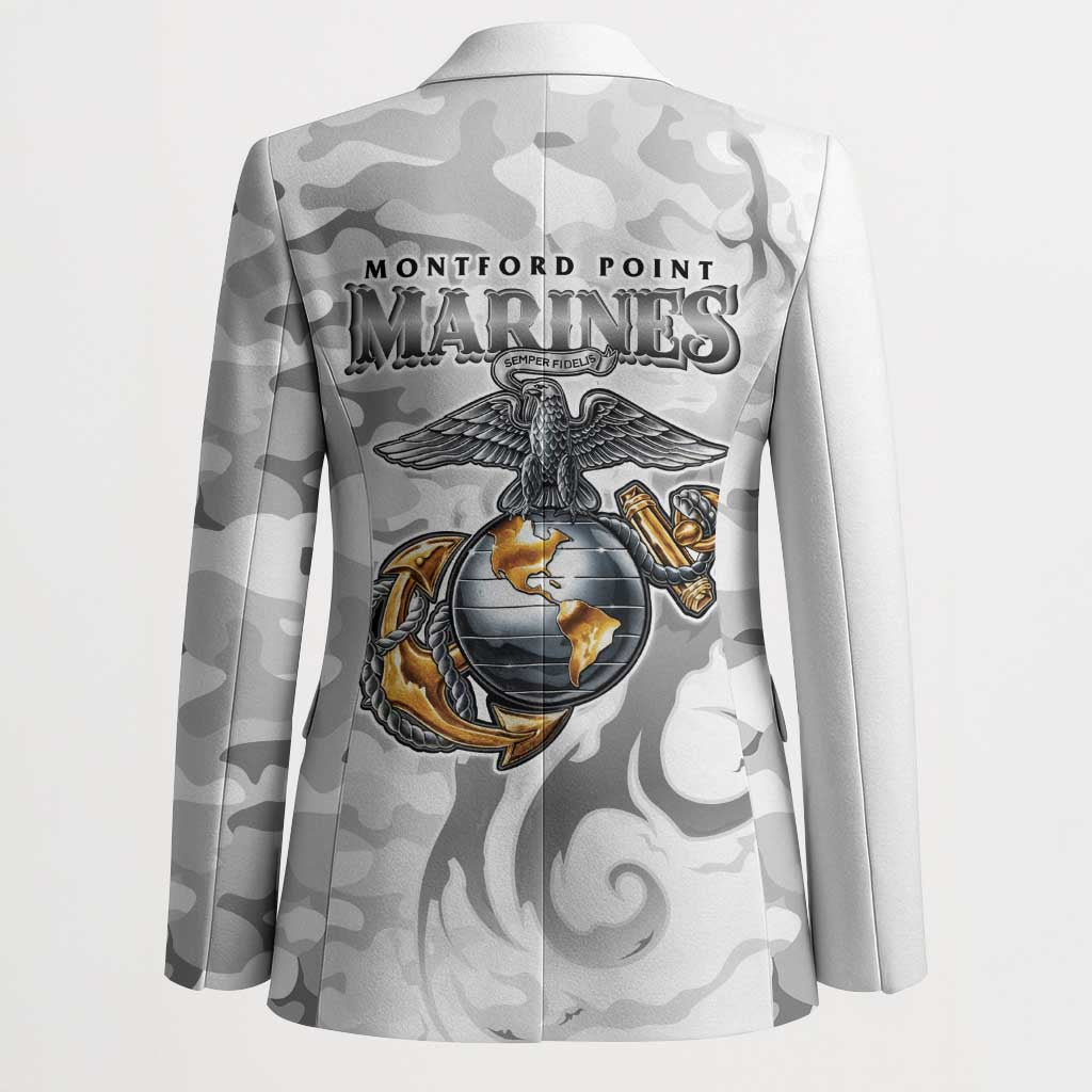Montford Point Marines Blazer Flame Fire Military White Camo