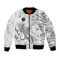 Montford Point Marines Bomber Jacket Flame Fire Military White Camo
