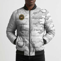 Montford Point Marines Bomber Puffer Jacket Flame Fire Military White Camo