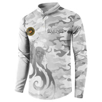 Montford Point Marines Button Sweatshirt Flame Fire Military White Camo