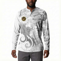 Montford Point Marines Button Sweatshirt Flame Fire Military White Camo