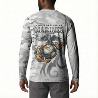 Montford Point Marines Button Sweatshirt Flame Fire Military White Camo