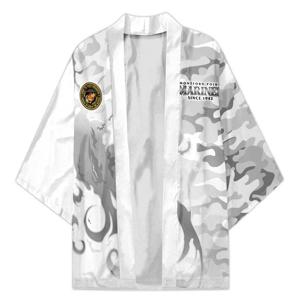Montford Point Marines Kimono Flame Fire Military White Camo