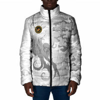 Montford Point Marines Padded Jacket Flame Fire Military White Camo