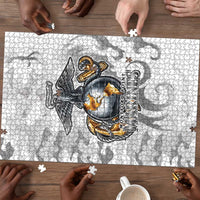 Montford Point Marines Puzzle Flame Fire Military White Camo