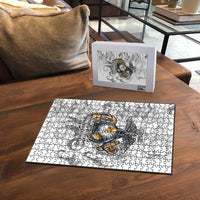 Montford Point Marines Puzzle Flame Fire Military White Camo