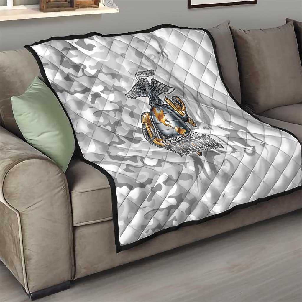 Montford Point Marines Quilt Flame Fire Military White Camo