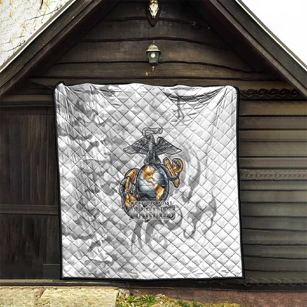 Montford Point Marines Quilt Flame Fire Military White Camo