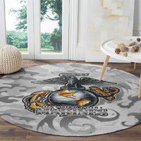 Montford Point Marines Round Carpet Flame Fire Military White Camo