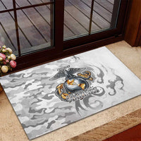 Montford Point Marines Rubber Doormat Flame Fire Military White Camo
