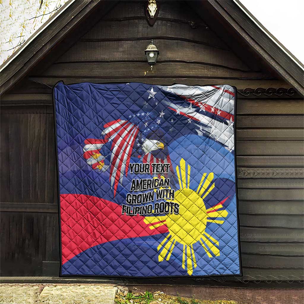 Personalized American Grown With Filipino Roots Quilt