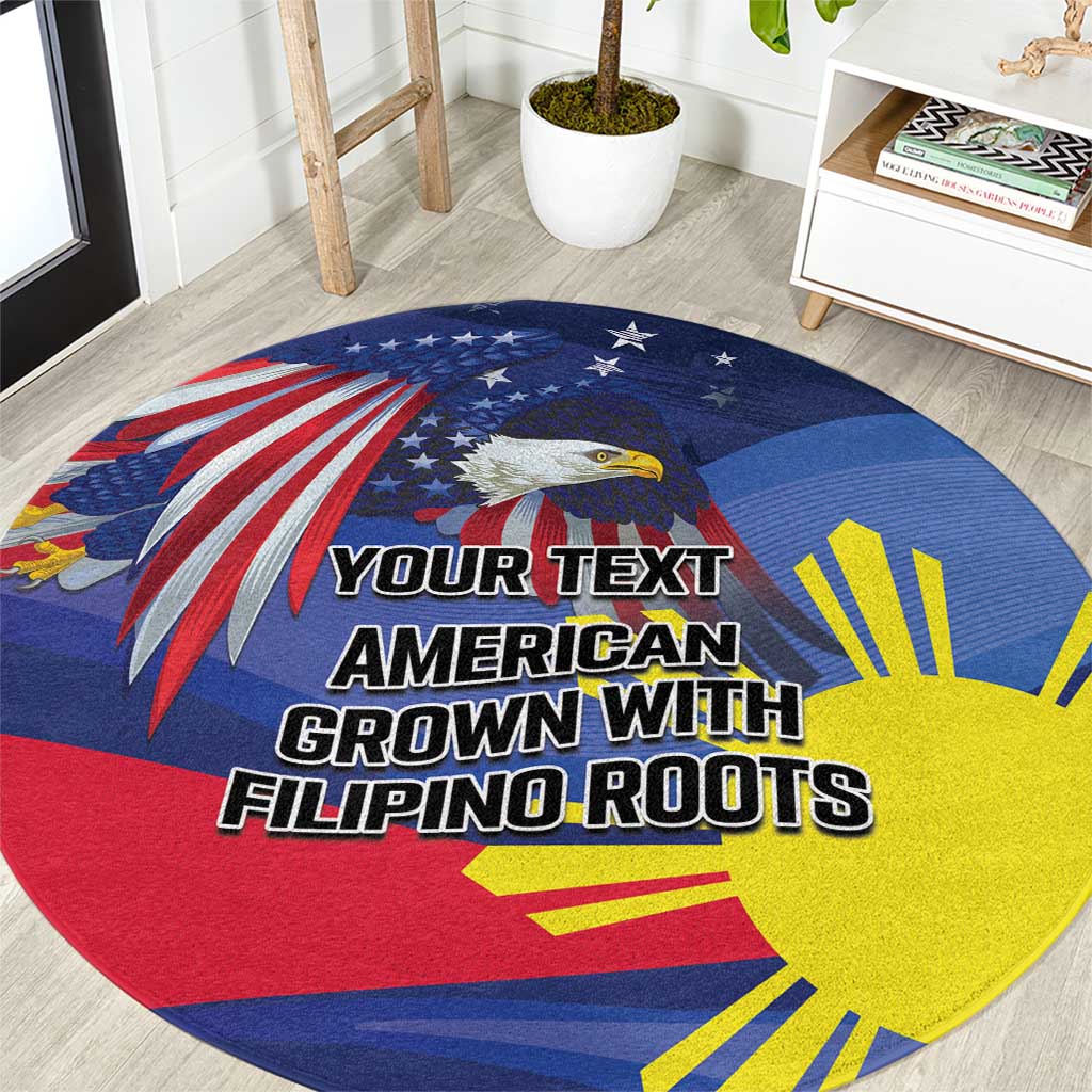 Personalized American Grown With Filipino Roots Round Carpet