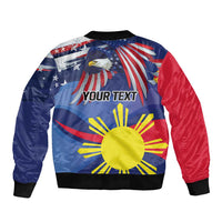 Personalized American Grown With Filipino Roots Sleeve Zip Bomber Jacket