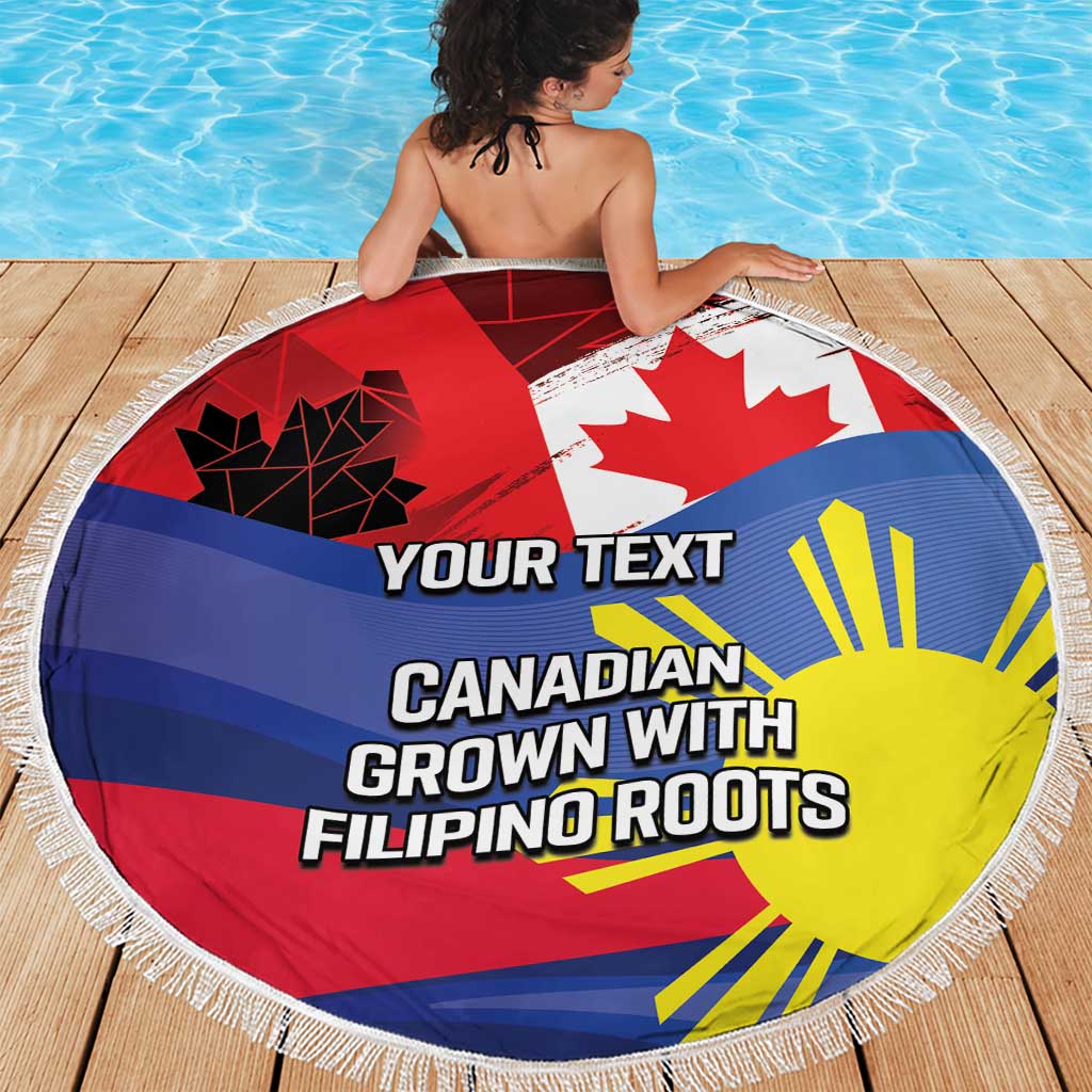 Personalized Canadian Grown With Filipino Roots Beach Blanket
