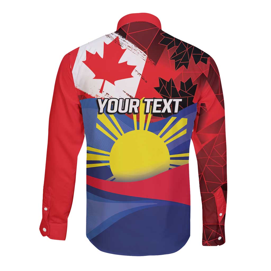 Personalized Canadian Grown With Filipino Roots Long Sleeve Button Shirt