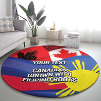 Personalized Canadian Grown With Filipino Roots Round Carpet