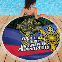 Personalized Irish Grown With Filipino Roots Beach Blanket