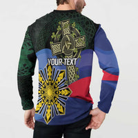 Personalized Irish Grown With Filipino Roots Button Sweatshirt