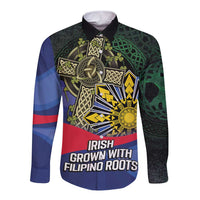 Personalized Irish Grown With Filipino Roots Long Sleeve Button Shirt