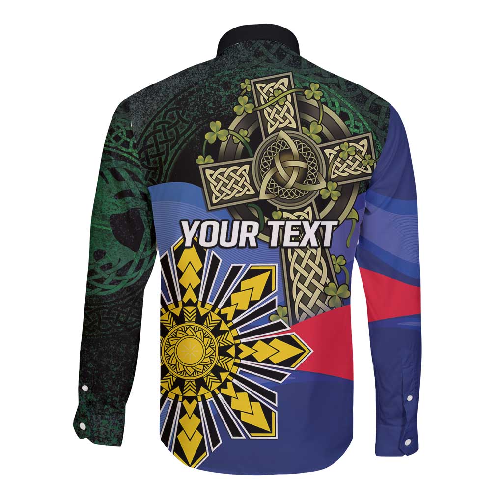 Personalized Irish Grown With Filipino Roots Long Sleeve Button Shirt