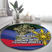 Personalized Irish Grown With Filipino Roots Round Carpet