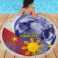 Personalized Philippines Eagle Week Beach Blanket Filipino Eagle with Flag Motif