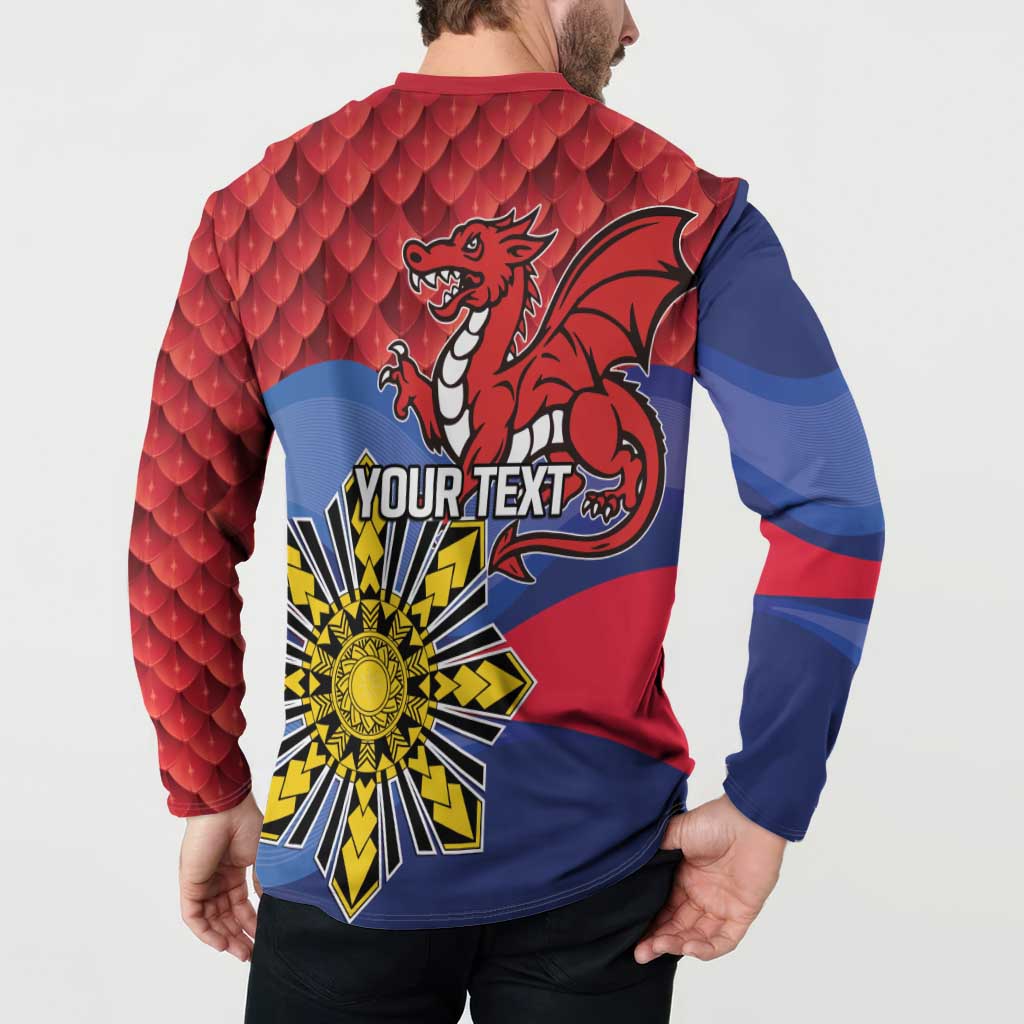 Personalized Welsh Grown With Filipino Roots Button Sweatshirt